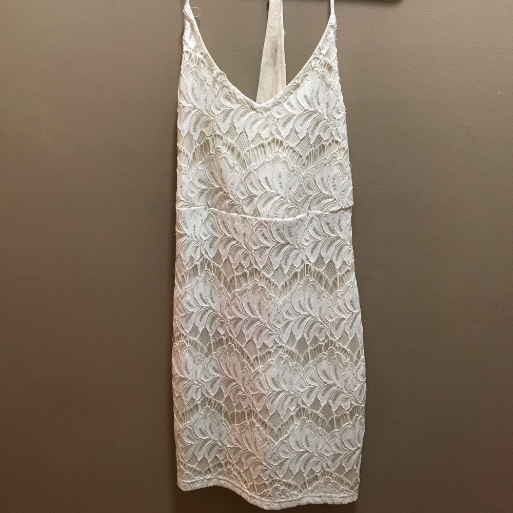 WYLDR Hands Down Lace Dress With Cut Out Back